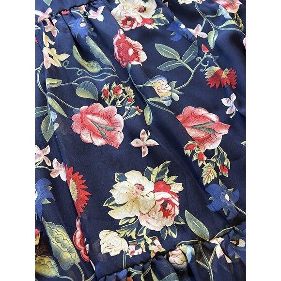 Betsy Johnson Mini Dress Floral Print Long Bell Sleeves Size 8 City Cottagecore - Picture 5 of 16